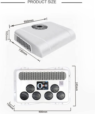निर्माण मशीनरी इलेक्ट्रिक एयर कंडीशनिंग 24V ओवरहेड मोटर और 2600W पावर के साथ